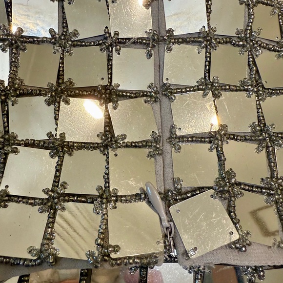 ASOS Design Silver Bead and Mirror Sequin Cocktail Dress Size 12 GORGEOUS - Picture 11 of 13